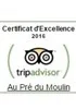 Certificat d'Excellence TripAdvisor